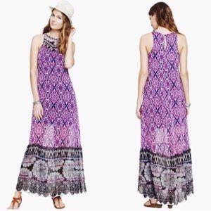 Express tapestry lace print maxi dress S